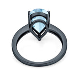 Pear Teardrop Solitaire Tapered Ring