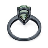 Pear Teardrop Solitaire Tapered Ring