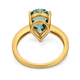 Pear Teardrop Solitaire Tapered Ring