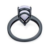 Pear Teardrop Solitaire Tapered Ring