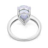 Pear Teardrop Solitaire Tapered Ring