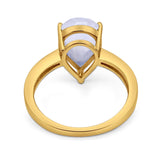 Pear Teardrop Solitaire Tapered Ring