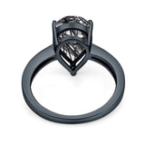 Pear Teardrop Solitaire Tapered Ring