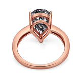 Pear Teardrop Solitaire Tapered Ring