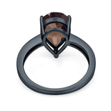 Pear Teardrop Solitaire Tapered Ring