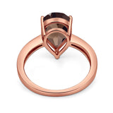 Pear Teardrop Solitaire Tapered Ring