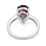 Pear Teardrop Solitaire Tapered Ring
