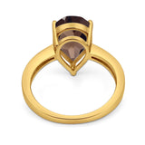 Pear Teardrop Solitaire Tapered Ring