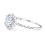 Art Deco Round Natural Stone Floral Ring