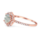 Art Deco Round Natural Stone Floral Ring