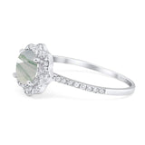 Art Deco Round Natural Stone Floral Ring