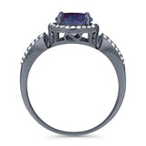 Art Deco Round Natural Stone Split Shank Ring