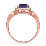 Art Deco Round Natural Stone Split Shank Ring