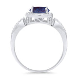 Art Deco Round Natural Stone Split Shank Ring