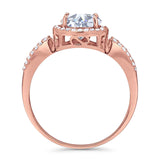 Art Deco Round Natural Stone Split Shank Ring