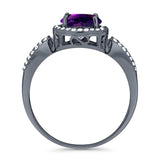 Art Deco Round Natural Stone Split Shank Ring