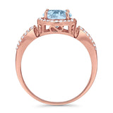 Art Deco Round Natural Stone Split Shank Ring