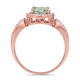 Art Deco Round Natural Stone Split Shank Ring