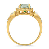 Art Deco Round Natural Stone Split Shank Ring