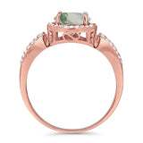 Art Deco Round Natural Stone Split Shank Ring