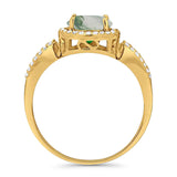 Art Deco Round Natural Stone Split Shank Ring