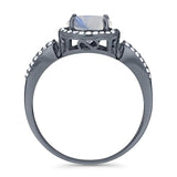 Art Deco Round Natural Stone Split Shank Ring