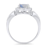 Art Deco Round Natural Stone Split Shank Ring