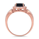 Art Deco Round Natural Stone Split Shank Ring