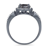 Art Deco Round Natural Stone Split Shank Ring