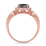 Art Deco Round Natural Stone Split Shank Ring