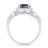 Art Deco Round Natural Stone Split Shank Ring