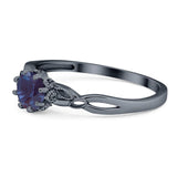 Round Natural Stone Solitaire Ring