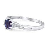 Round Natural Stone Solitaire Ring