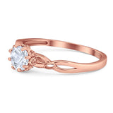 Round Natural Stone Solitaire Ring