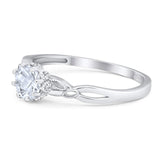 Round Natural Stone Solitaire Ring
