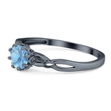 Round Natural Stone Solitaire Ring