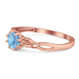 Round Natural Stone Solitaire Ring