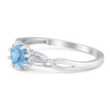 Round Natural Stone Solitaire Ring