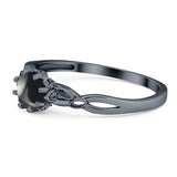 Round Natural Stone Solitaire Ring