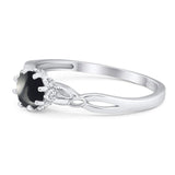 Round Natural Stone Solitaire Ring