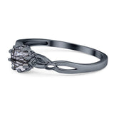 Round Natural Stone Solitaire Ring