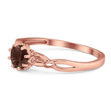 Round Natural Stone Solitaire Ring