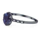 Art Deco Oval Natural Stone Beaded Ring