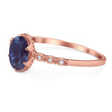 Art Deco Oval Natural Stone Beaded Ring