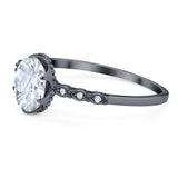 Art Deco Oval Natural Stone Beaded Ring