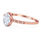 Art Deco Oval Natural Stone Beaded Ring