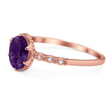 Art Deco Oval Natural Stone Beaded Ring