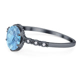 Art Deco Oval Natural Stone Beaded Ring