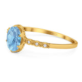 Art Deco Oval Natural Stone Beaded Ring