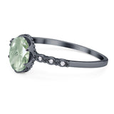 Art Deco Oval Natural Stone Beaded Ring